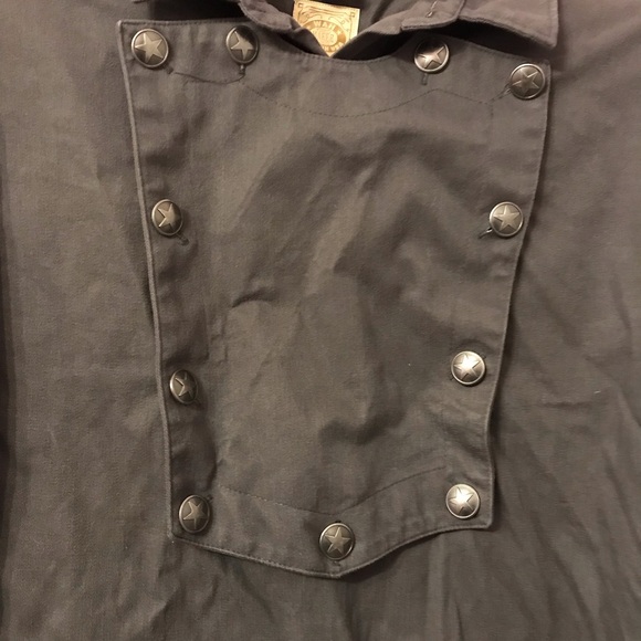 Vintage WAH MAKER gray Men's Cavalry Bib Long Sleeve Old West Shirt Size XXL - Picture 3 of 5